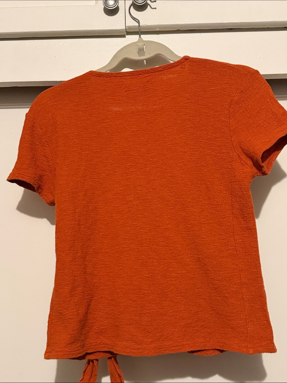 Madewell Short-Sleeve Wrap Top in Rust - Picture 6 of 7